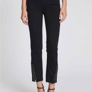 NWOT paige denim jeans Jacqueline straight leg black jeans 25 high rise cropped